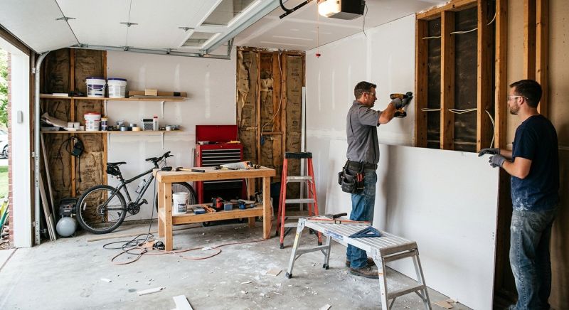 Garage Drywall Replacement in Conroe, TX