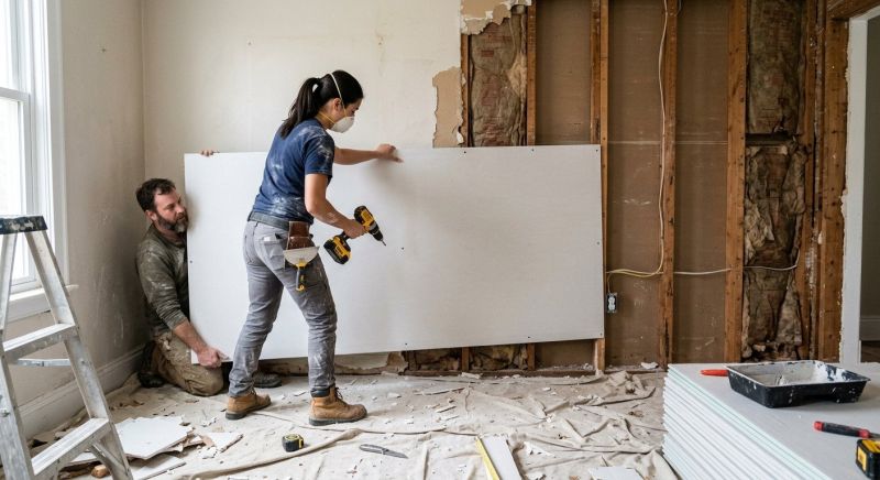 Garage Drywall Replacement in Conroe, TX